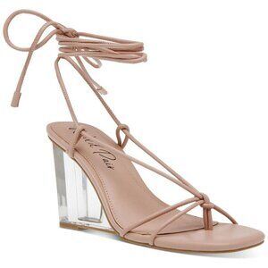 Wild Pair SANTEAGO 9 Medium Strappy Wedge Nude Color 4" Summer Sandal Heels